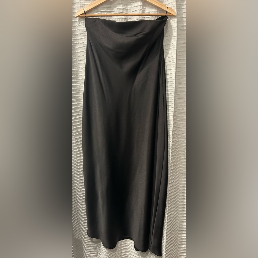 NWT Zara Strapless Satin Effect Midi Dress - Picture 2 of 3